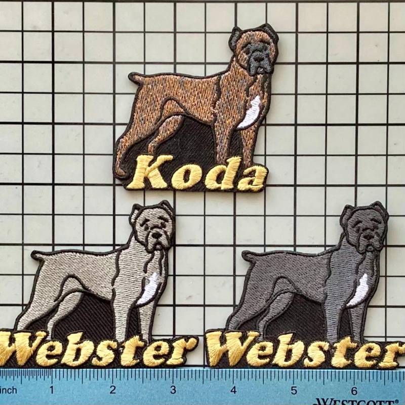 Personalisierter Cane Corso Patch Individuell Gestickte Applikation Zum Aufbügeln von PatchesByLauren