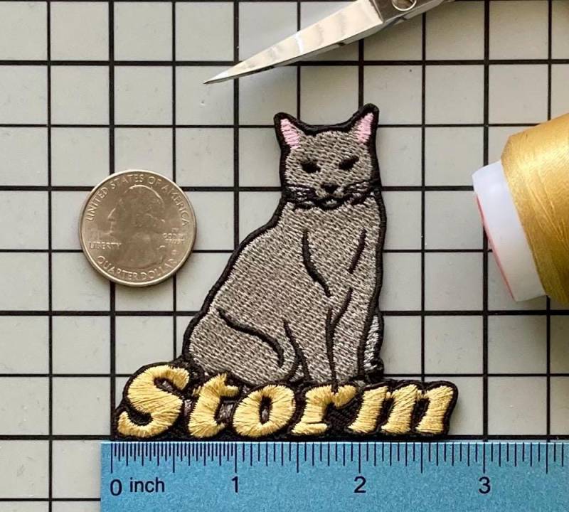 Personalisierter Chartreux Katzen Aufnäher Individuell Gestickte Applikation Zum Aufbügeln von PatchesByLauren