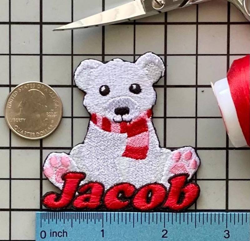 Personalisierter Eisbär Aufnäher Aufbügelbare Applikation von PatchesByLauren