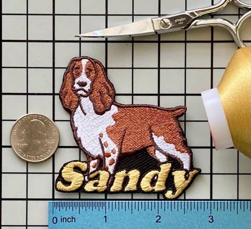 Personalisierter English Springer Spaniel Aufnäher Individuell Gestickte Hunderasse Applikation von PatchesByLauren