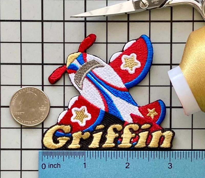 Personalisierter Flugzeug Aufnäher Individuell Gestickte Applikation Zum Aufbügeln von PatchesByLauren