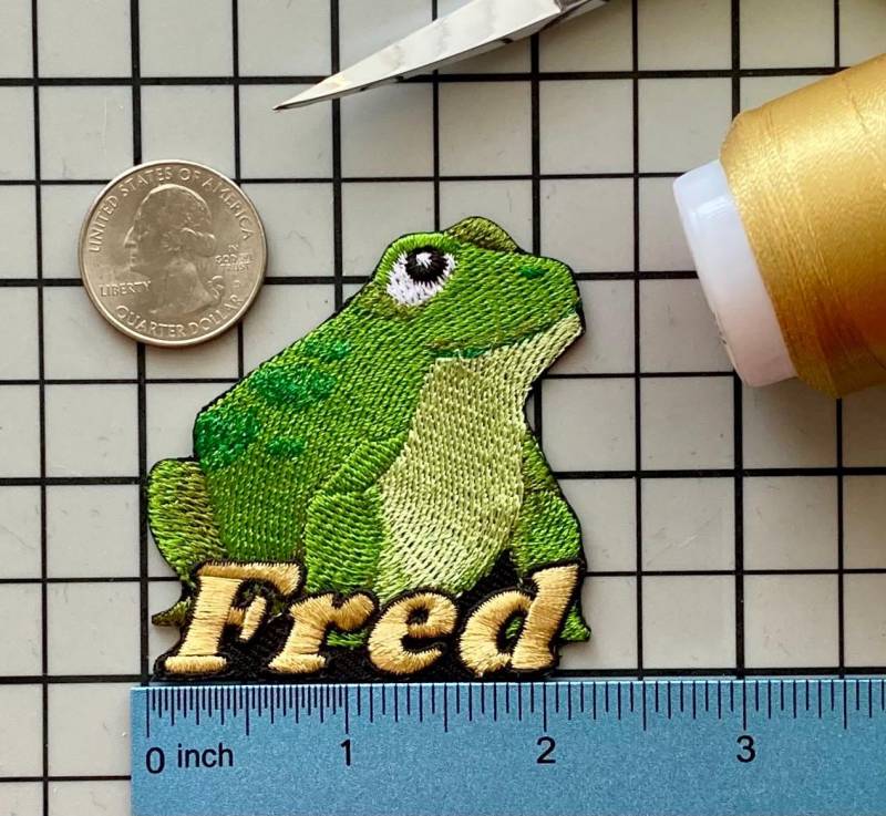 Personalisierter Frosch Patch Individuell Gestickte Applikation Zum Aufbügeln von PatchesByLauren