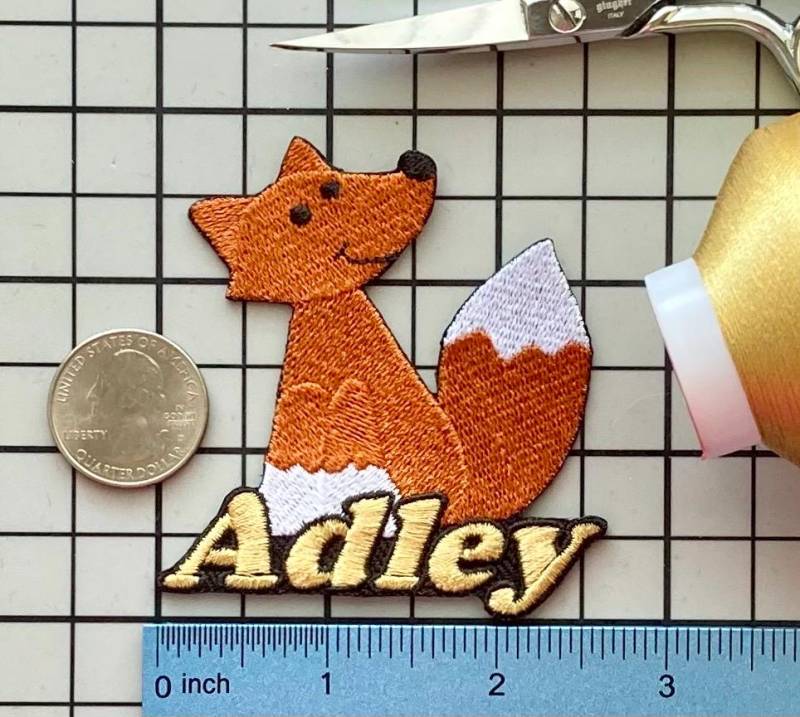 Personalisierter Fuchs Aufnäher Individuell Gestickte Applikation Zum Aufbügeln von PatchesByLauren
