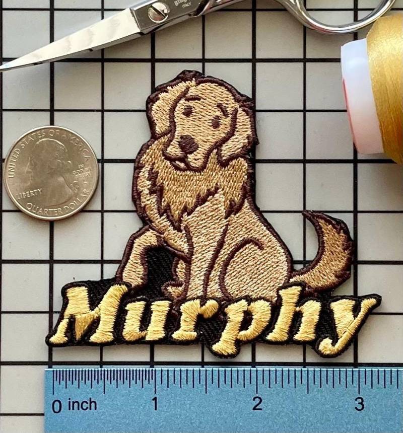Personalisierter Golden Retriever Patch Individuell Gestickte Applikation Zum Aufbügeln von PatchesByLauren