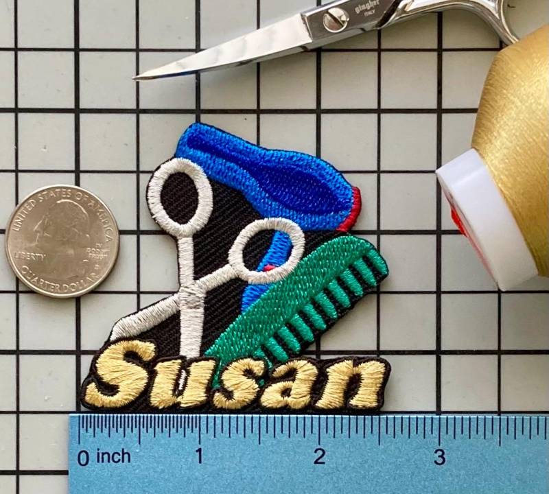 Personalisierter Hair Stylist Gestickter Aufnäher Benutzerdefinierte Name Aufbügler von PatchesByLauren