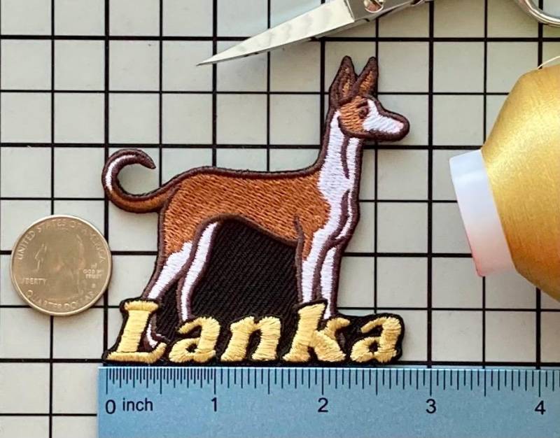 Personalisierter Ibizan Hound Dog Patch Individuell Gestickte Applikation Zum Aufbügeln von PatchesByLauren