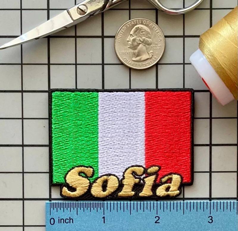 Personalisierter Italien Flagge Patch Individuell Gestickte Namensapplikation von PatchesByLauren