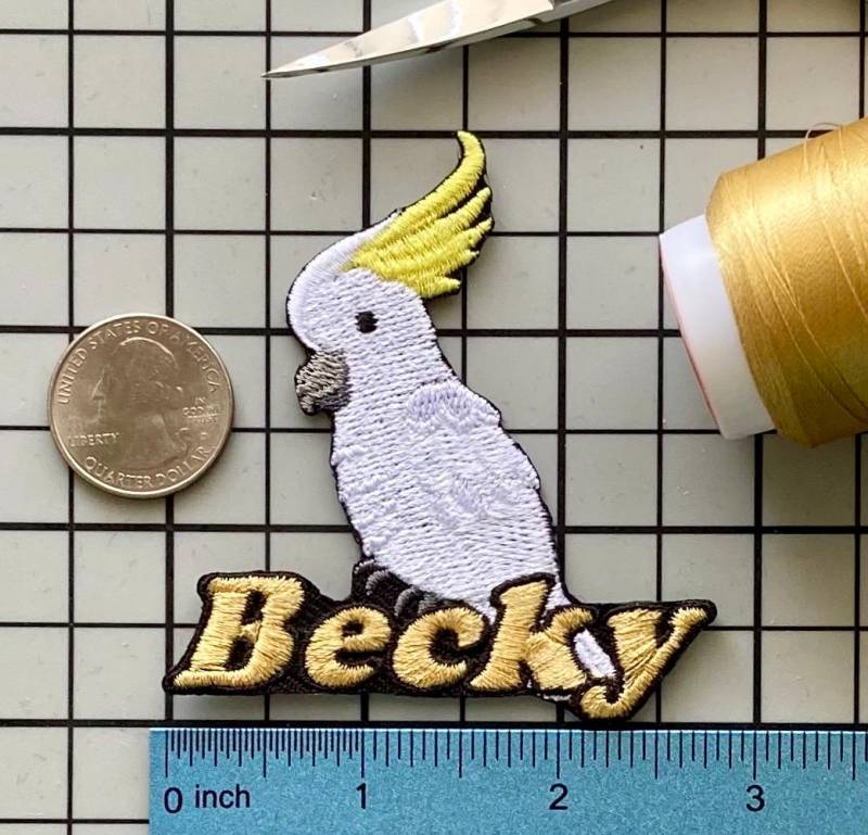 Personalisierter Kakadu Patch Individuell Gestickte Applikation Zum Aufbügeln von PatchesByLauren