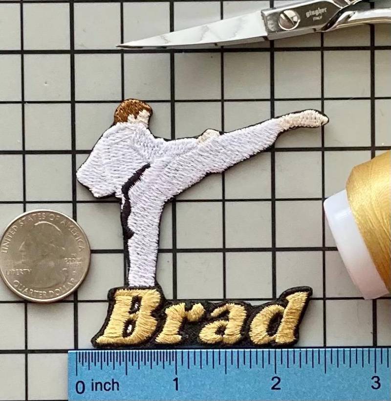 Personalisierter Karate Patch Individuell Gestickte Applikation Zum Aufbügeln von PatchesByLauren