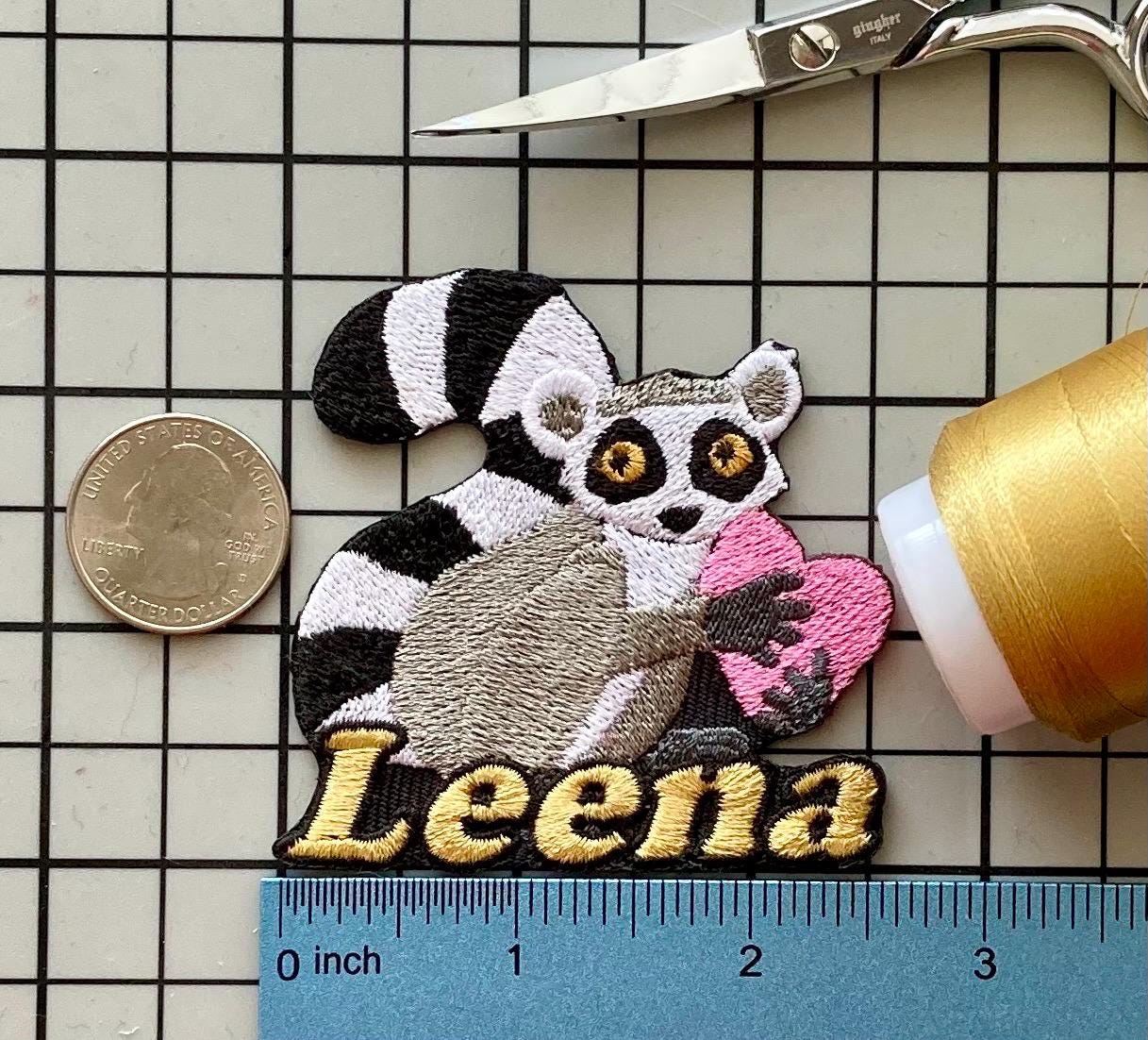 Personalisierter Lemur Aufnäher Individuell Gestickte Applikation Zum Aufbügeln von PatchesByLauren