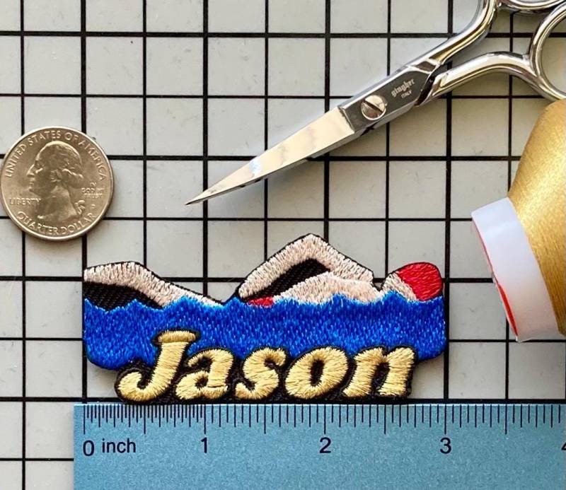 Personalisierter Männlicher Schwimmen Patch Individuell Gestickte Applikation Zum Aufbügeln von PatchesByLauren