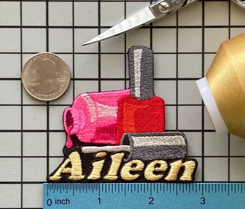 Personalisierter Nagellack Aufnäher Individuell Gestickte Applikation Zum Aufbügeln von PatchesByLauren