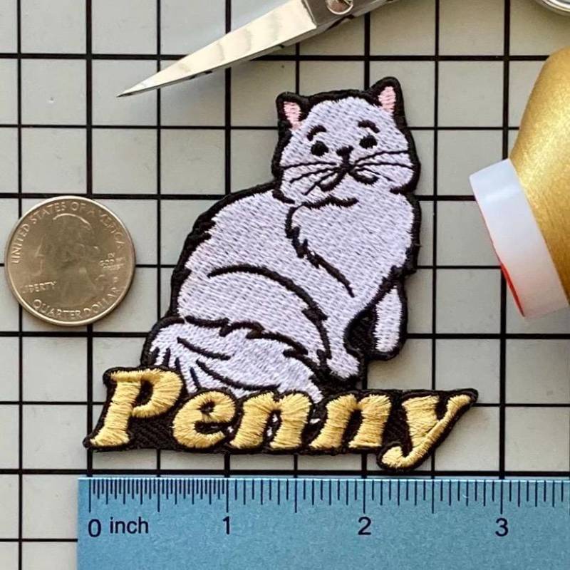 Personalisierter Perserkatze Aufnäher Individuell Gestickte Applikation Zum Aufbügeln von PatchesByLauren