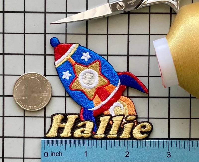 Personalisierter Rocket Patch Individuell Gestickte Applikation Zum Aufbügeln von PatchesByLauren
