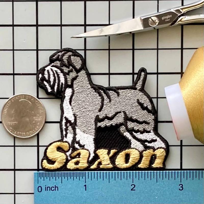 Personalisierter Schnauzer Hund Patch Individuell Gestickte Applikation Zum Aufbügeln von PatchesByLauren