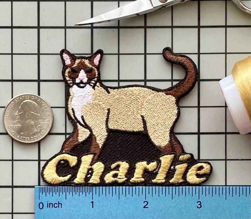 Personalisierter Schneeschuh Katze Aufnäher Individuell Gestickte Applikation Zum Aufbügeln von PatchesByLauren