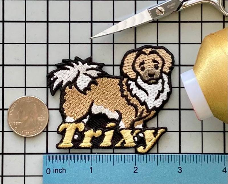 Personalisierter Tibet Spaniel Aufnäher Individuell Gestickte Applikation Zum Aufbügeln von PatchesByLauren