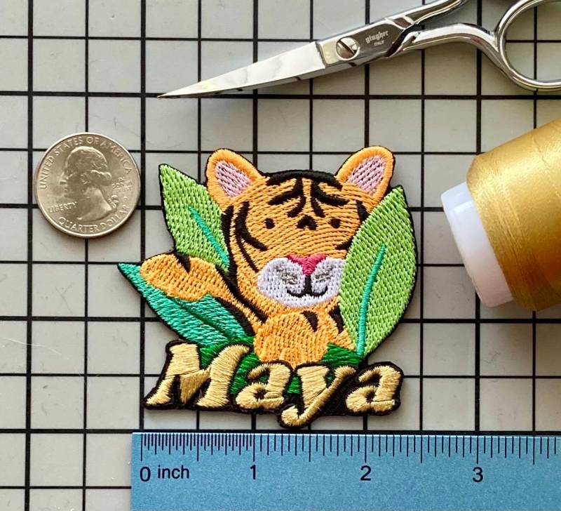 Personalisierter Tiger Patch Individuell Gestickte Applikation Zum Aufbügeln von PatchesByLauren