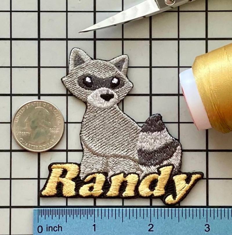 Personalisierter Waschbär Aufnäher Individuell Gestickte Applikation Zum Aufbügeln von PatchesByLauren