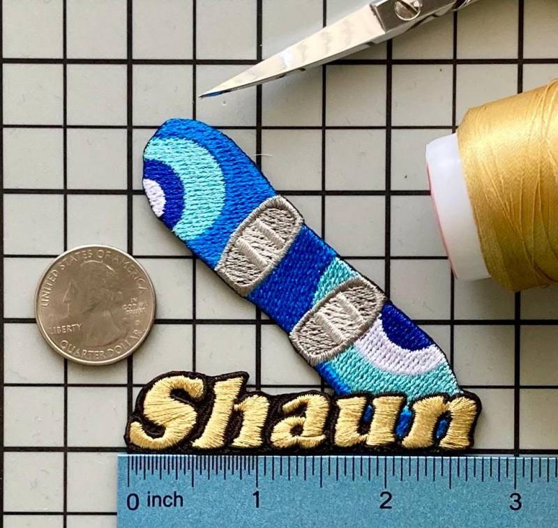 Personalisiertes Snowboard Patch Individuell Gestickte Applikation Zum Aufbügeln von PatchesByLauren