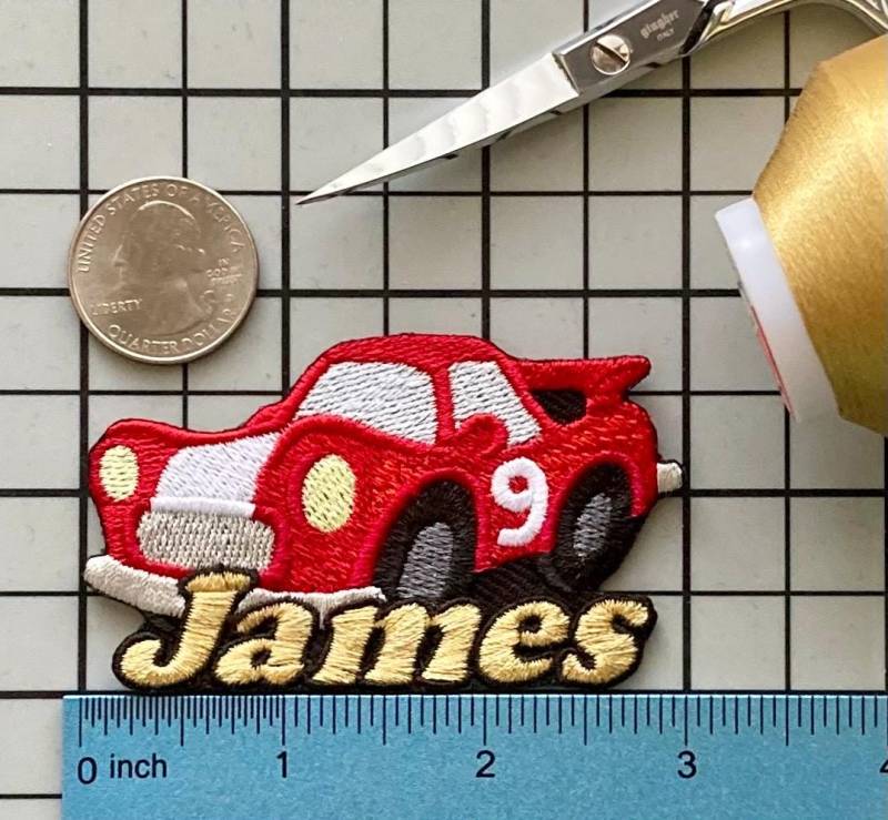 Personalisierter Rennwagen Patch Individuell Gestickte Applikation Zum Aufbügeln von PatchesByLauren