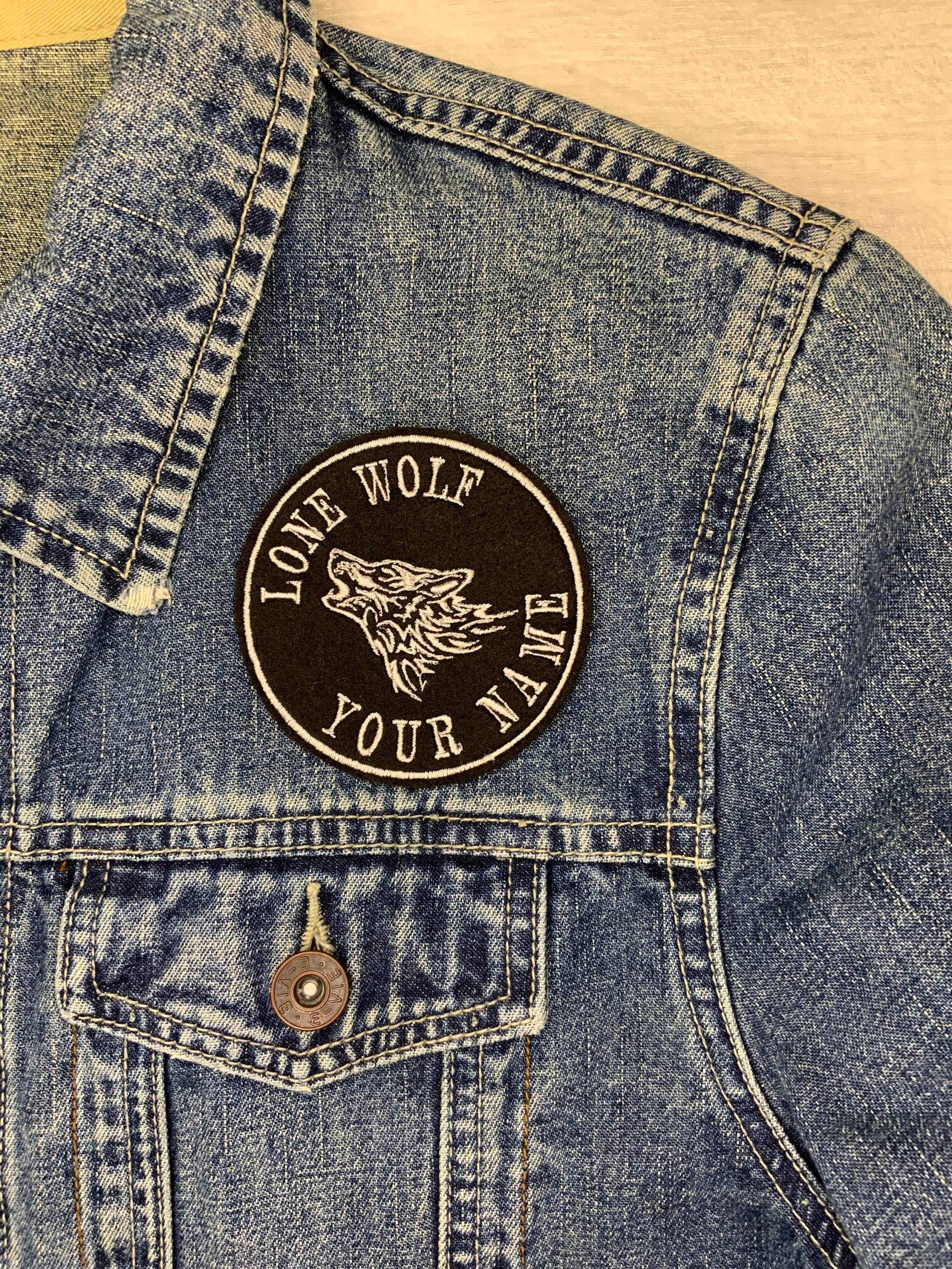 Lone Wolf No Rules Just Ride Oder Personalisiert Mit Dem Namen Deiner Wahl - Gestickter Filz Aufnäher von PatchesUKshop