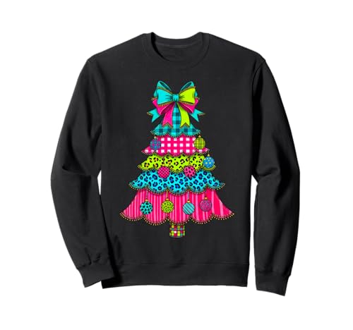 Adretter Weihnachtsbaum Patchwork Vintage Herren Damen Kinder Xmas Sweatshirt von Patchwork Christmas Men Women Apparel Clothes Idea