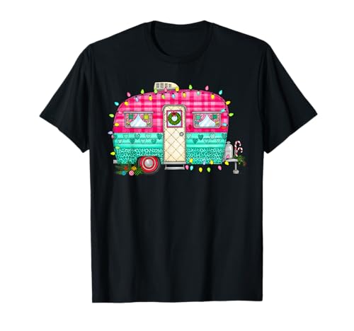Weihnachten Camping Patchwork Camper RV Männer Frauen Kinder Xmas T-Shirt von Patchwork Christmas Men Women Apparel Clothes Idea