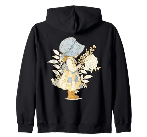 Vintage Bonnet-Mädchen im Patchworkkleid – Cottagecore Blume Kapuzenjacke von Patchwork Meadow Co.