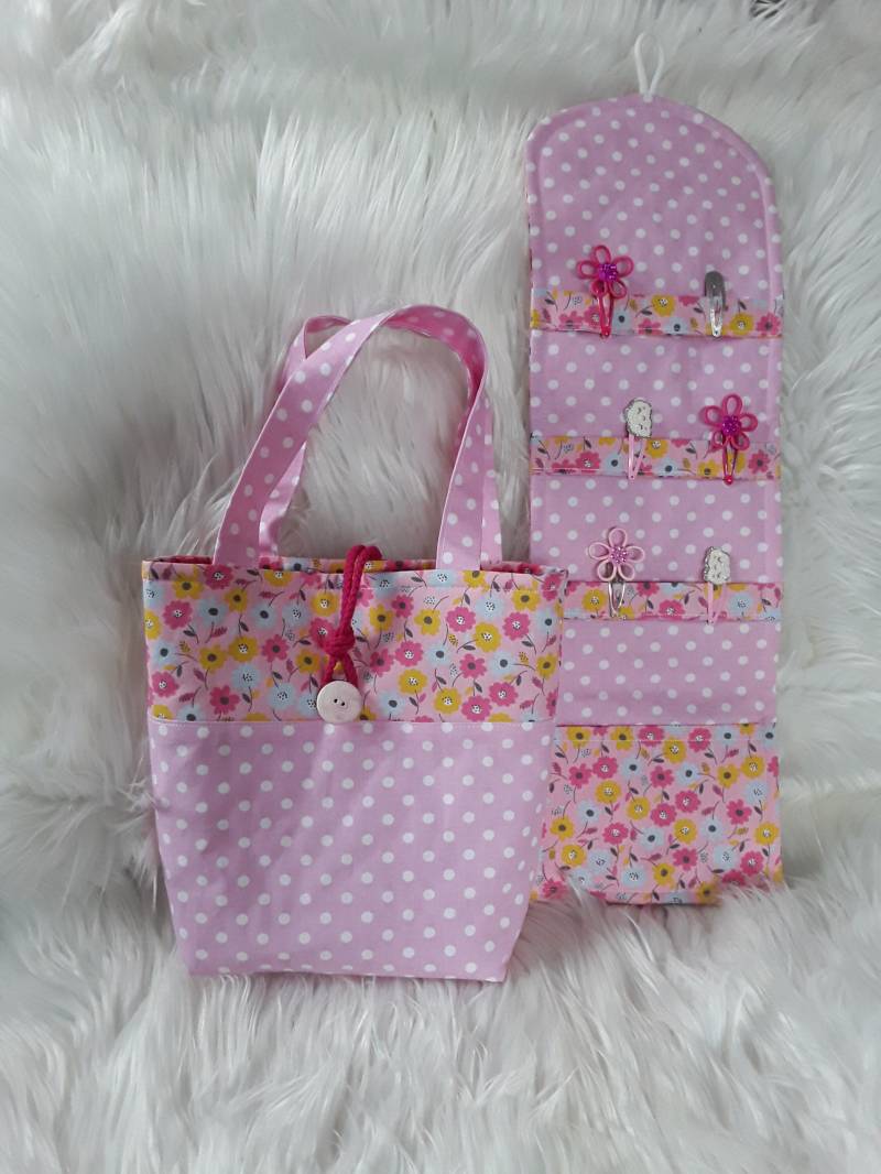Haarspangentasche, Haarspangenutensilo, Kindergartentasche, Mädchentasche, Haarspangenhalter, Kita Tasche, Shopping Tasche Mädchen von PatchworkEcke