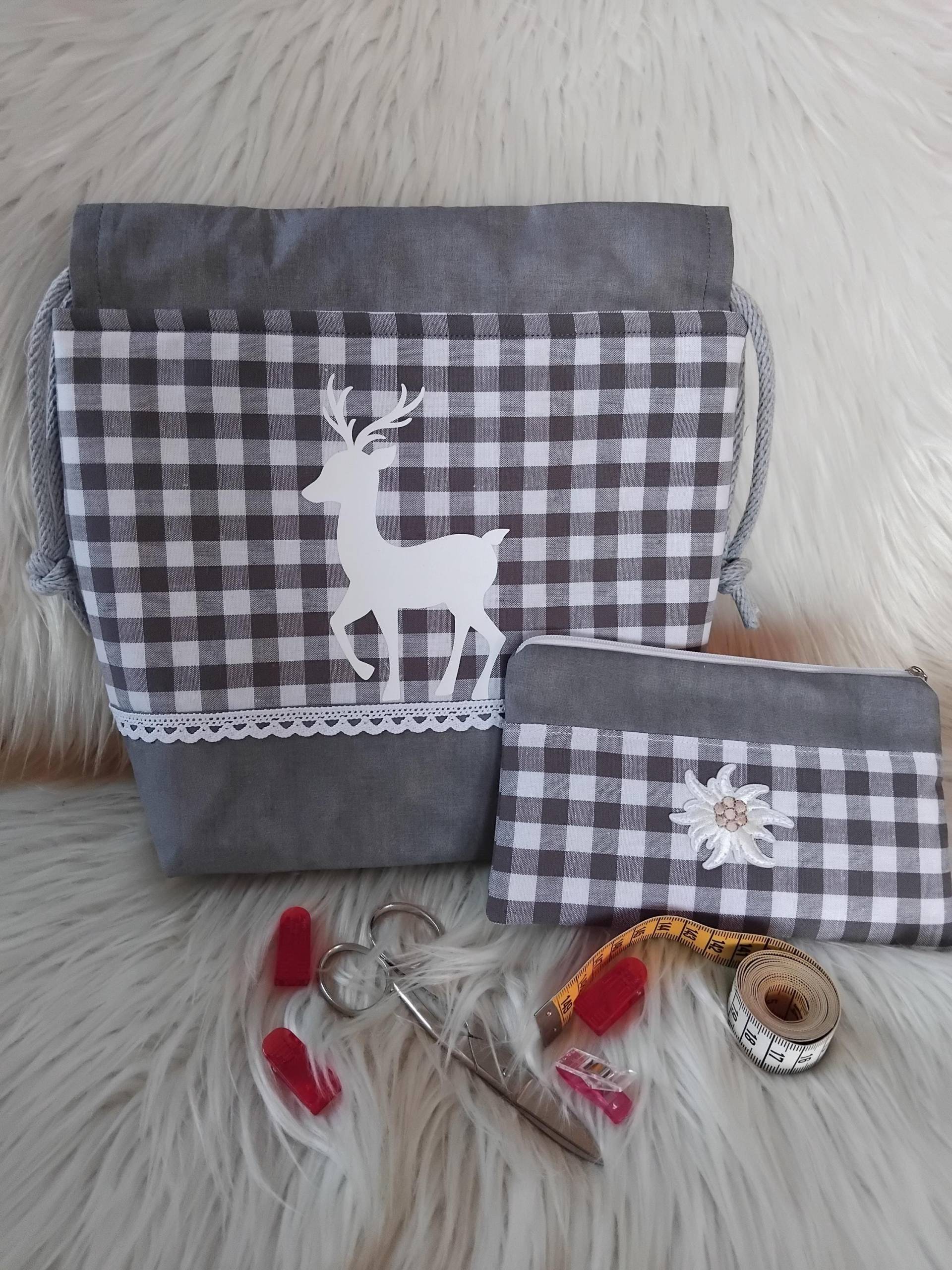 Projekttasche, Projektbeutel, Aufbewahrungstasche, Projekttasche Xl, Handarbeitstasche, Organizer Für Stricksachen, Utensilo von PatchworkEcke