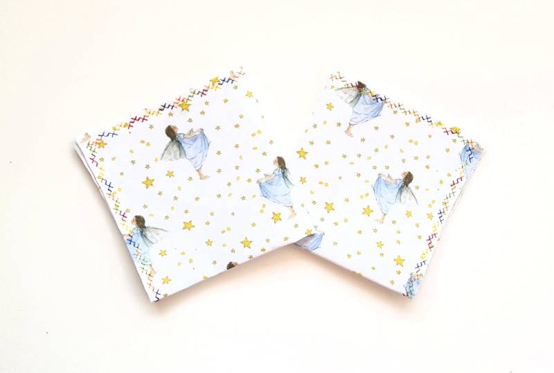 2 Stofftaschentücher/ Stoffservietten Aus 100 % Baumwolle Acufactumstoff Sterntaler.versandfertig von PatchworkLiebling