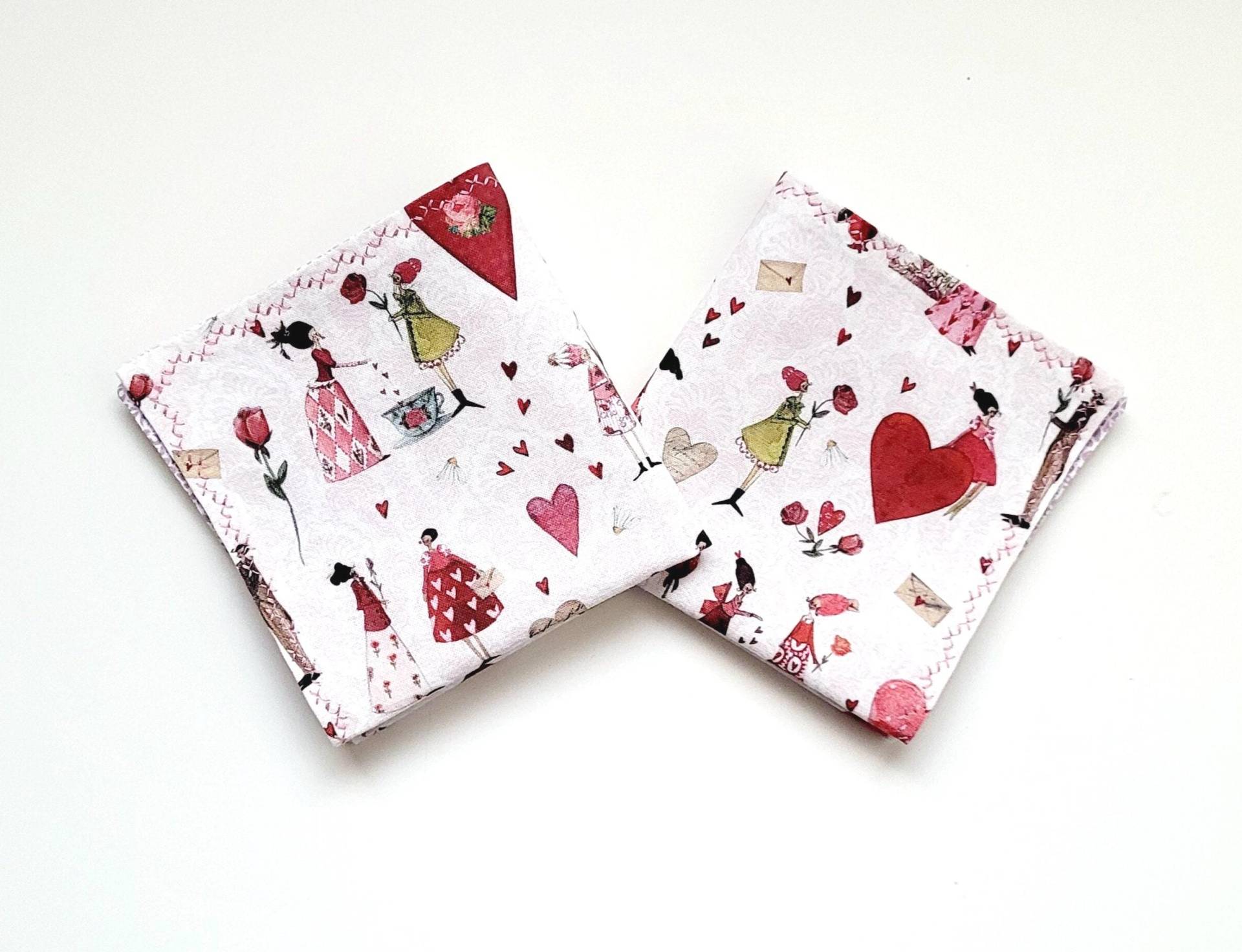 2 Stofftaschentücher Aus Acufactum Stoff Liebe. Versandfertig von PatchworkLiebling