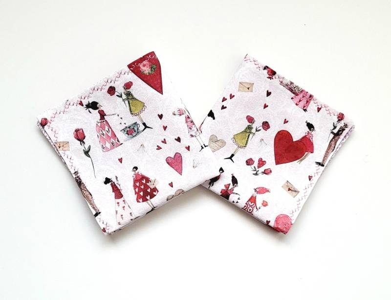 2 Stofftaschentücher Aus Acufactum Stoff Liebe. Versandfertig von PatchworkLiebling
