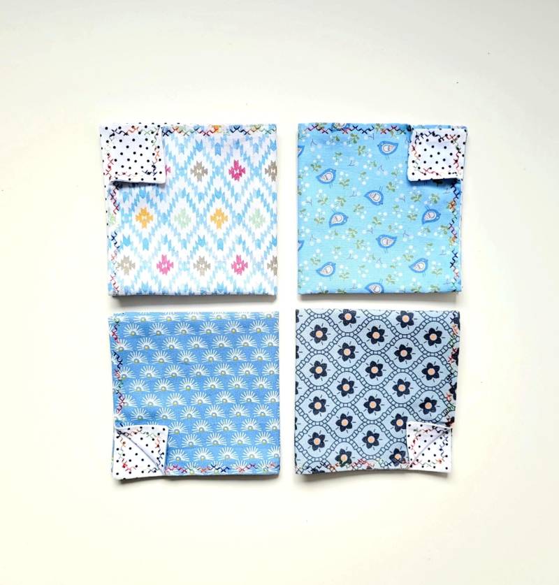 4 Stofftaschentücher Aus 100 % Baumwolle Zweilagig. Versandfertig von PatchworkLiebling