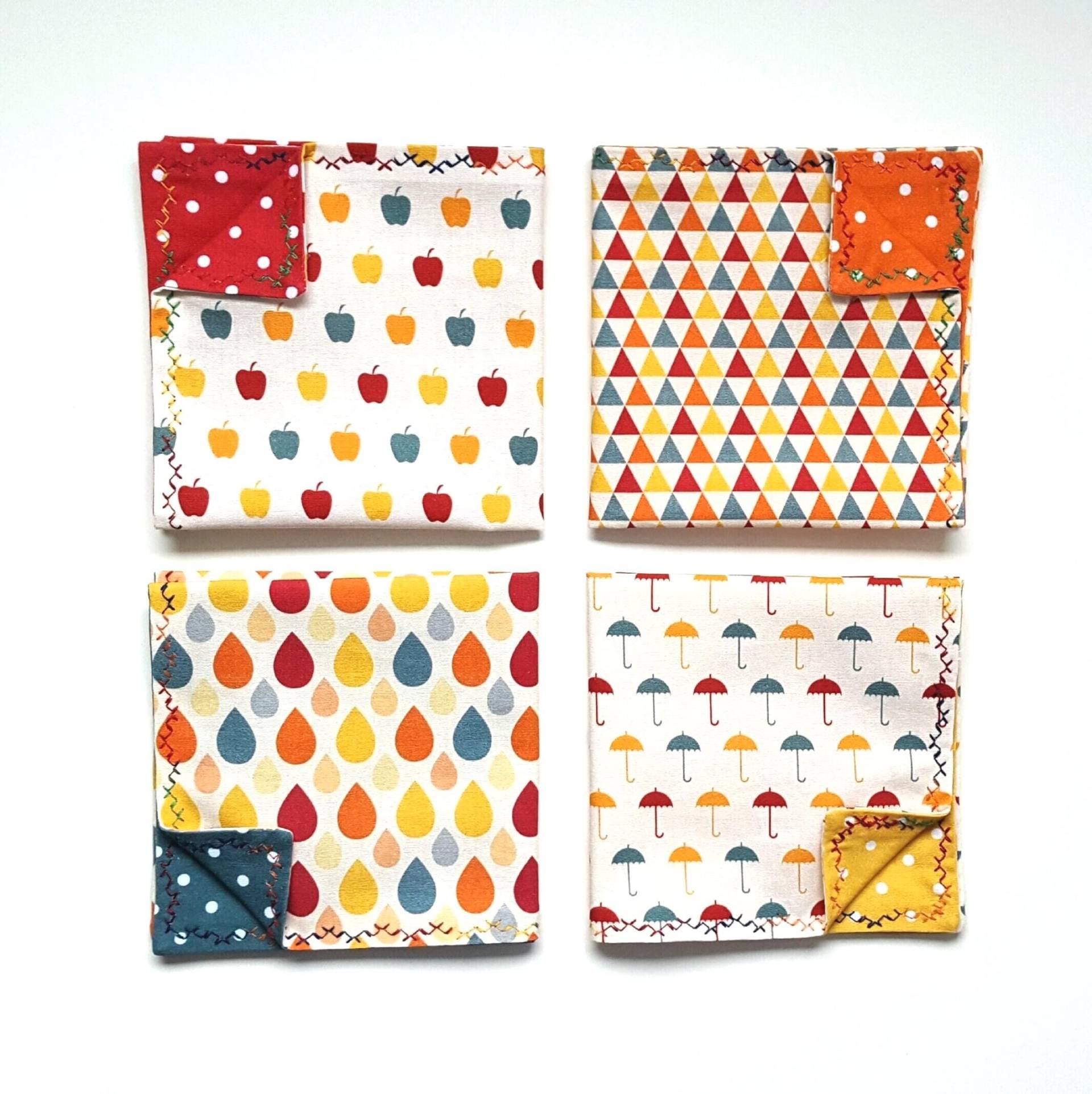 4 Stofftaschentücher Aus 100% Baumwolle Zweilagig.versandfertig von PatchworkLiebling