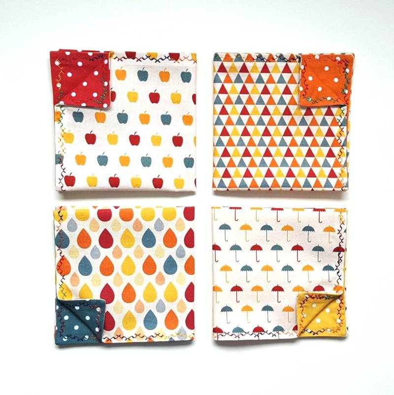 4 Stofftaschentücher Aus 100% Baumwolle Zweilagig.versandfertig von PatchworkLiebling