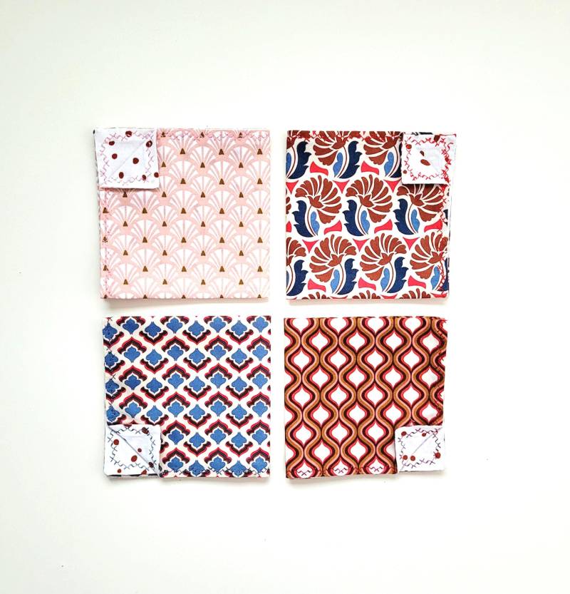 4 Stofftaschentücher Aus 100 %baumwolle Zweilagig. Versandfertig von PatchworkLiebling