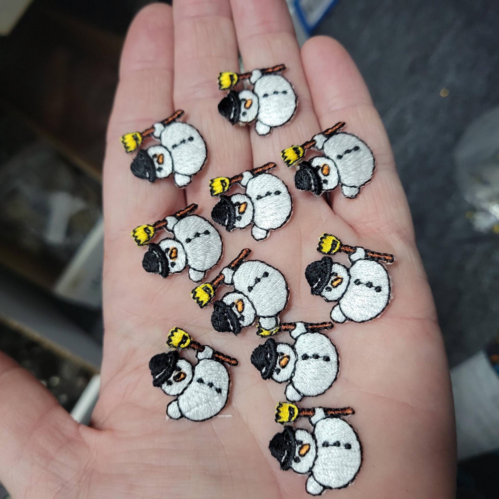 10 X Mini Schneemann Mit Besen Aufnäher Zum Aufbügeln von PatchworkPandaTrims