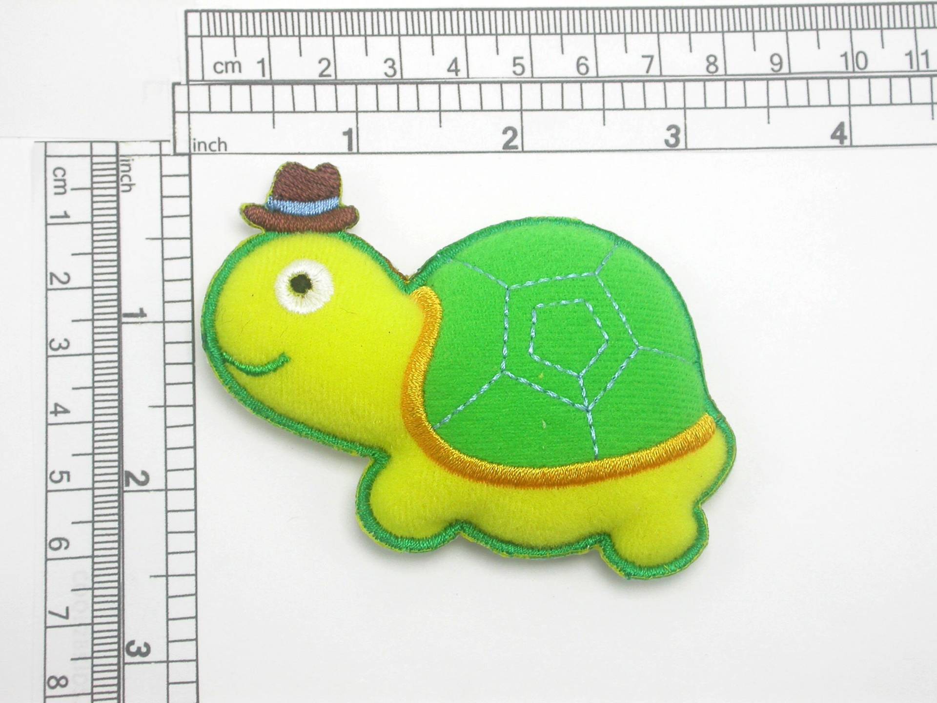 3D Schildkröte Mit Hut Aufnäher Zum Aufbügeln - Gestickte Applikation von PatchworkPandaTrims
