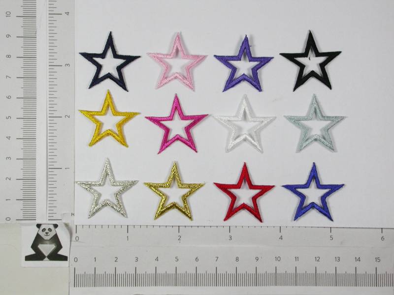 Open Star 1 1/4 "(31, 75 Mm Gestickte Aufnäher Applikation 10 Stück von PatchworkPandaTrims