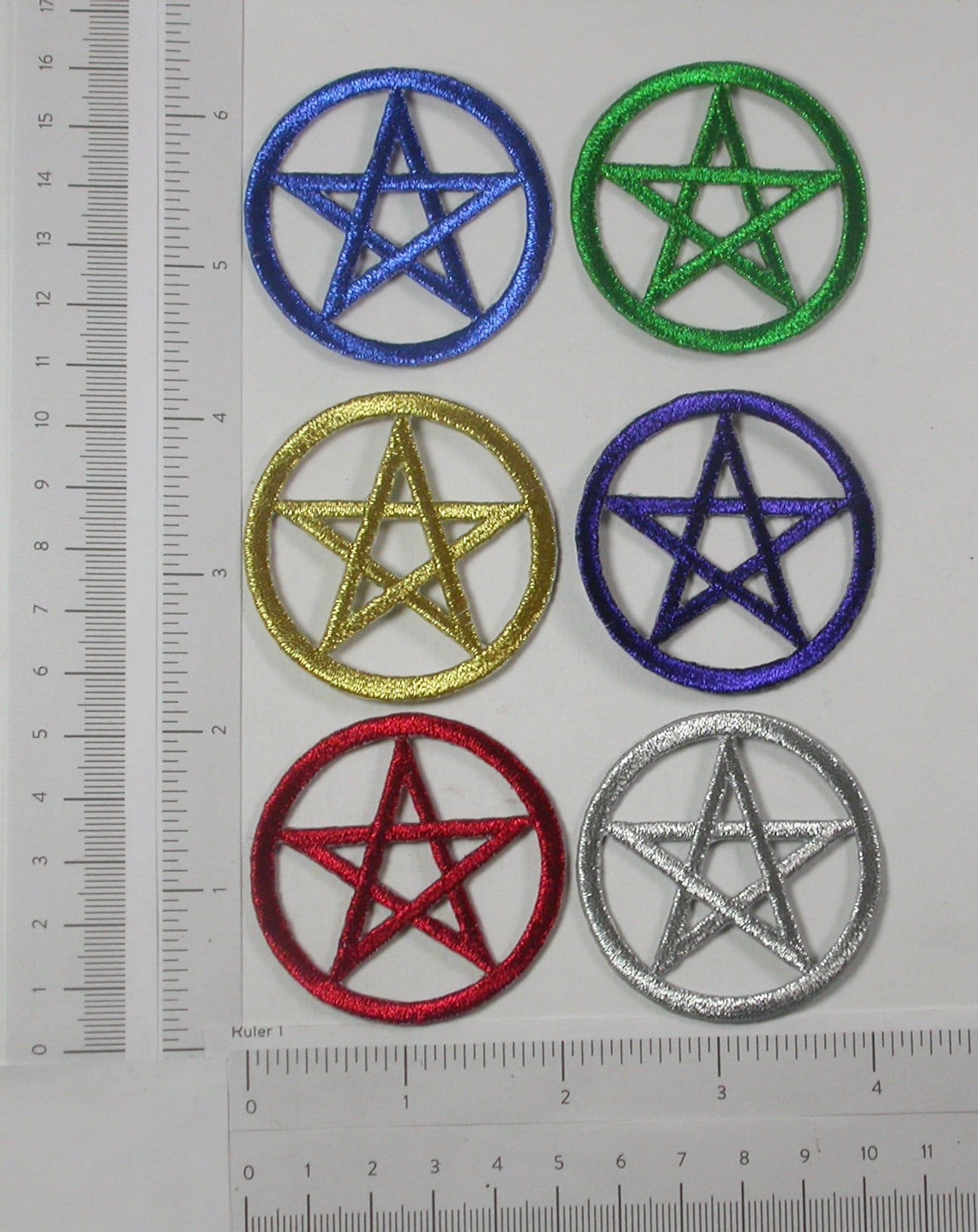 Pentagramm Aufnäher Gestickt Applikation Metallic Maß 2 "Quer Und 2" Hoch | 50 M, M X 50 Mm Pentagramm Aufnäher Gestickt Applikation Metallic Maß 2 "Quer Und 2" Hoch | 50 M, M X 50 Mm von PatchworkPandaTrims