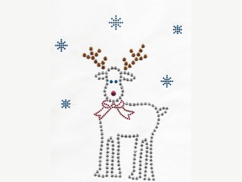 Rentier Rhinestud Applikation 152mm X 190mm von PatchworkPandaTrims