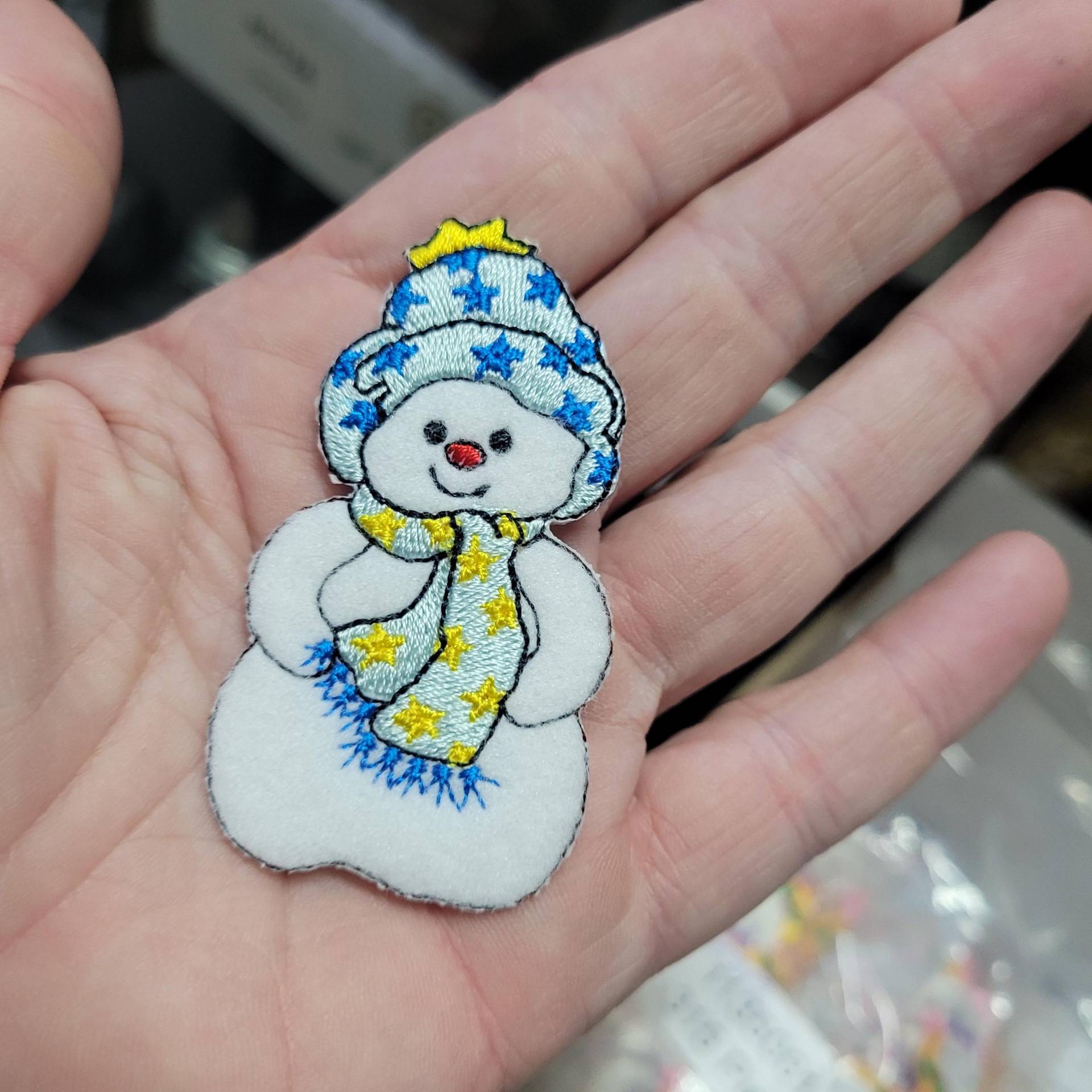 Schneemann Aufnäher - Floppy Hat & Schal Aufbügeln Applikation von PatchworkPandaTrims