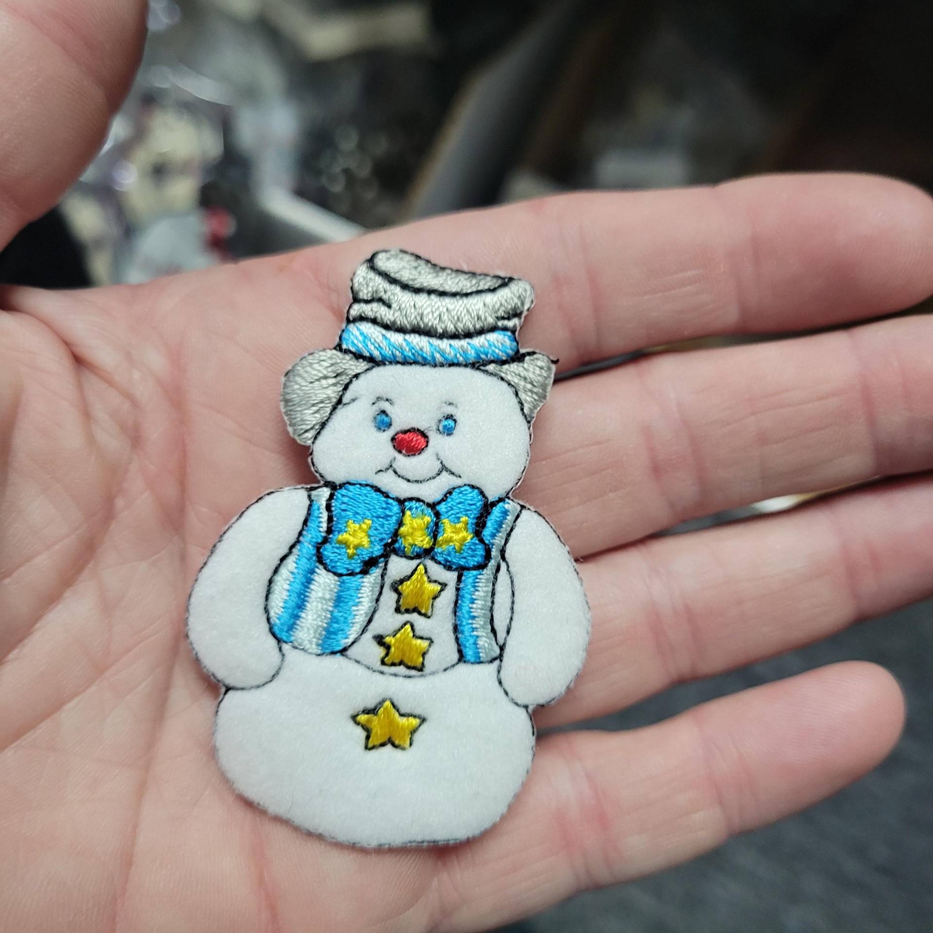 Schneemann Aufnäher - Top Hut & Fliege Zum Aufbügeln von PatchworkPandaTrims