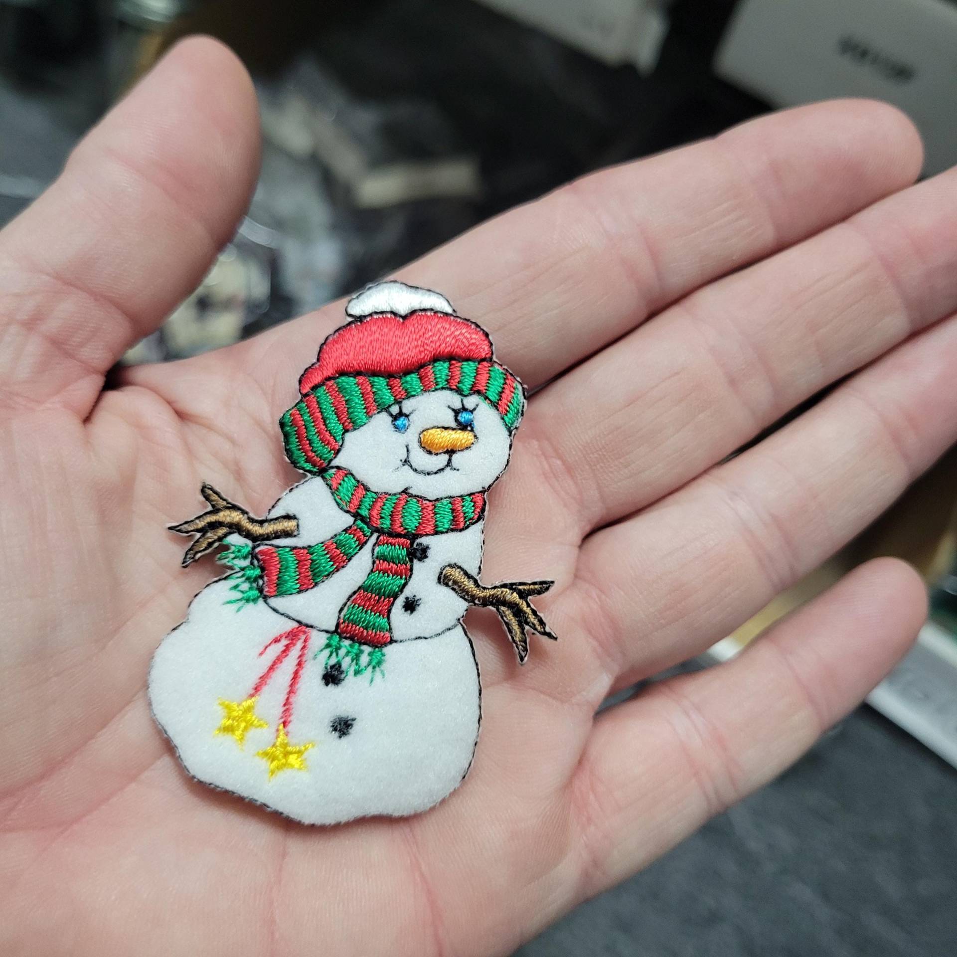 Schneemann Aufnäher - Wollmütze & Schal Zum Aufbügeln von PatchworkPandaTrims