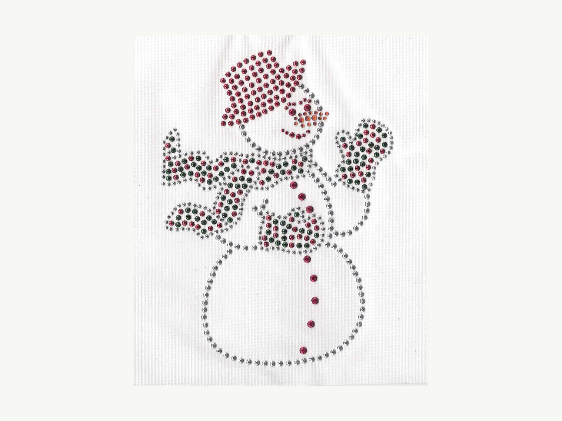 Schneemann Mit Schal Strass Applikation - Bügeln von PatchworkPandaTrims
