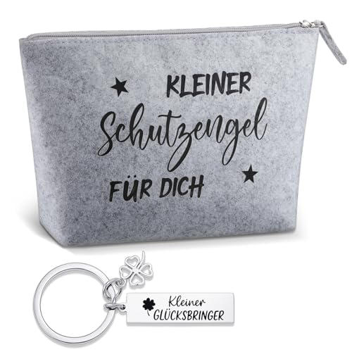 Patelai Viel Glück Geschenke Glücksbringer Schlüsselanhänger Filz Kosmetiktasche Schutzengel Kleeblatt Schlüsselanhänger Reise Glücksbringer Prüfung Geschenke für Weihnachten Neujahr Geburtstag von Patelai