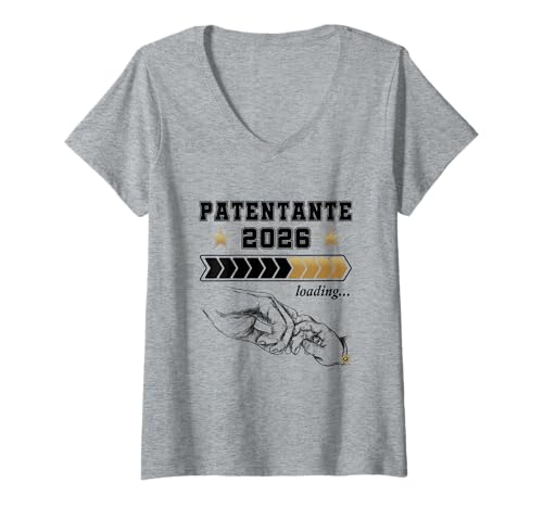 Damen Du wirst Patentante Loading 2026 Taufpate Fragen Ideen Taufe T-Shirt mit V-Ausschnitt von Patentante Loading und Taufpate Fragen Ideen