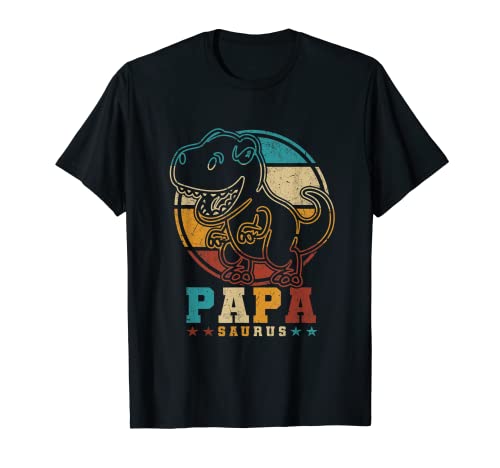 Herren Papa Saurus T-Rex Daddy Dinosaurier Papa Dino Familie PapaSaurus T-Shirt von Paternity Announcement Family Papa Dino